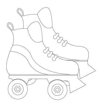Desenho de Patins Simples para Colorir