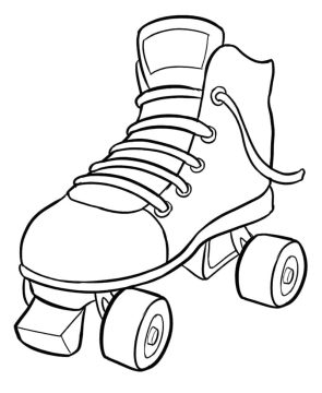 Desenho de Pintura de Patins para Colorir