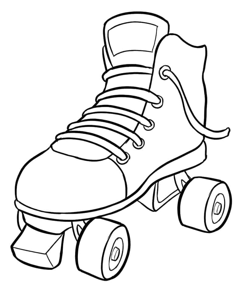 Desenho de Pintura de Patins para Colorir