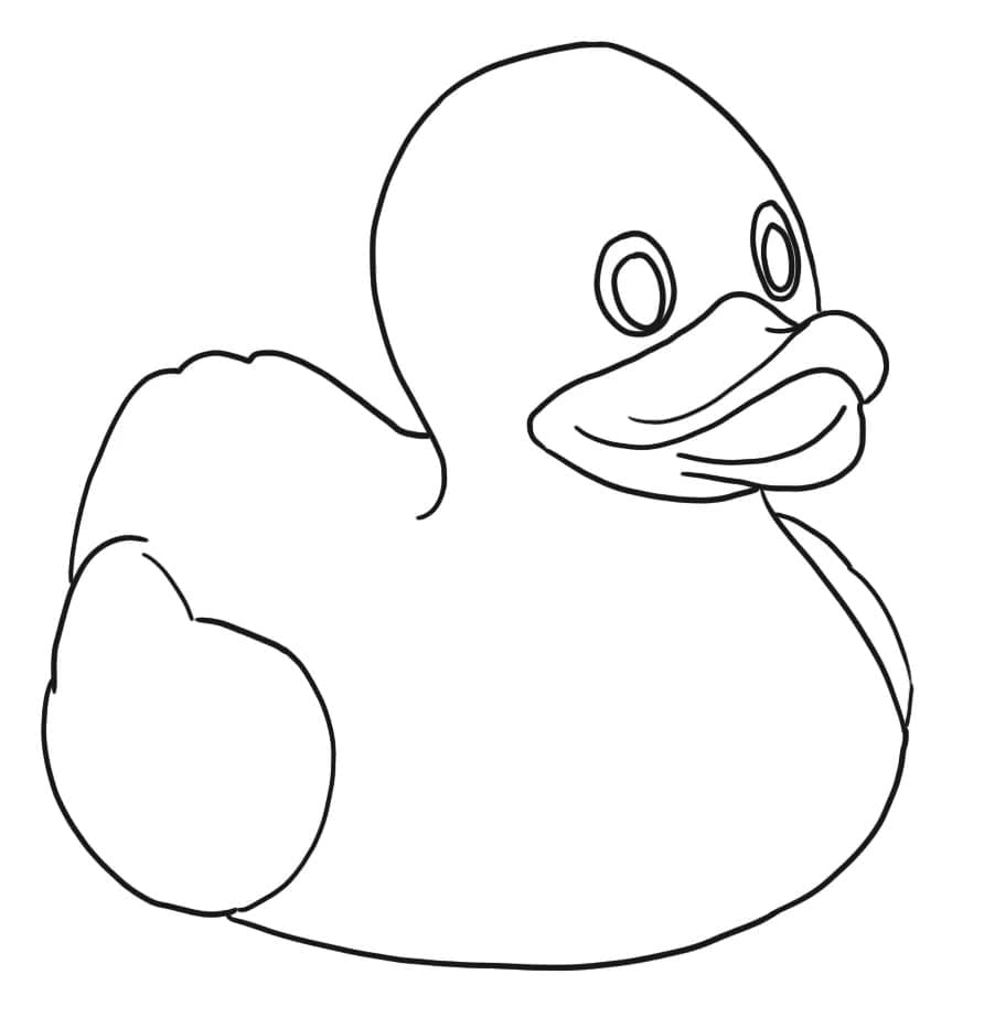 Desenho de Lindo Pato de Borracha para Colorir