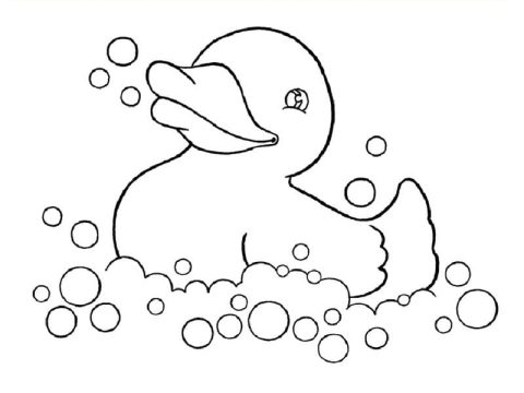 Desenho de Pato de Borracha engraçado para Colorir