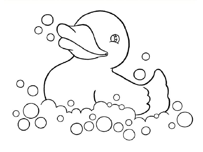 Desenho de Pato de Borracha Engraçado para Colorir