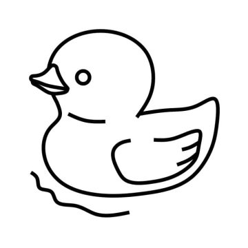 Desenho de Pato de Borracha fácil para Colorir