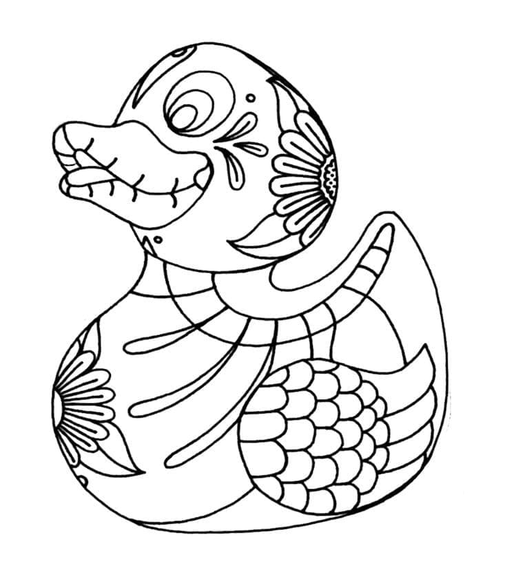 Desenho de Pato de Borracha Grátis para Colorir