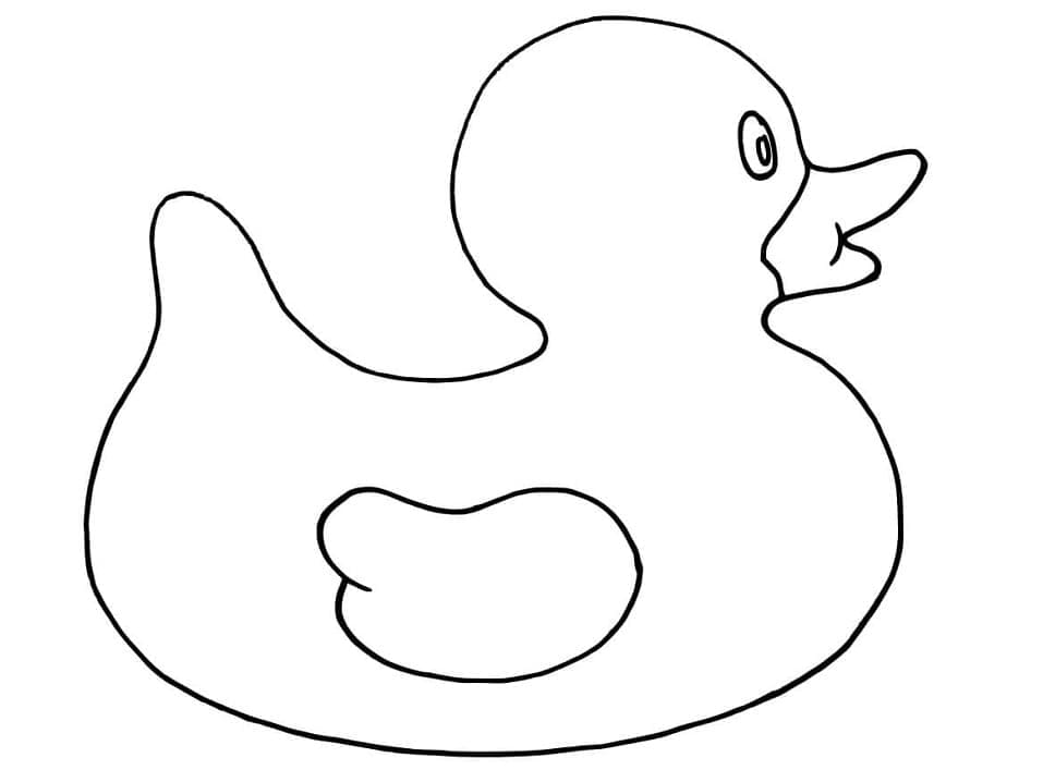 Desenho de Pato de Borracha Imprimivel para Pintar