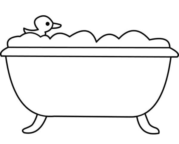 Desenho de Pato de Borracha Infantil para Colorir