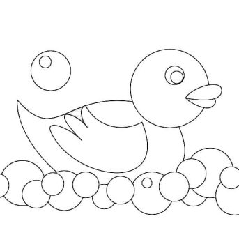 Desenho de Pato de Borracha para Colorir Tinta Guache