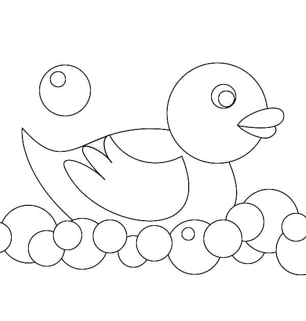 Desenho de Pato de Borracha para Colorir Tinta Guache