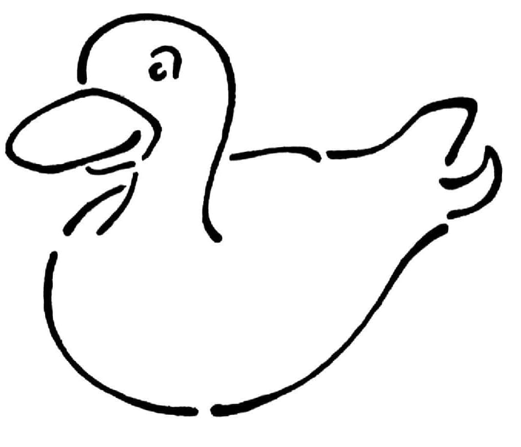 Desenho de Pato de Borracha para Colorir