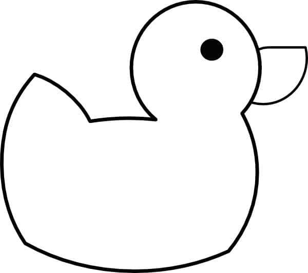 Desenho de Pato de Borracha Simples para Colorir