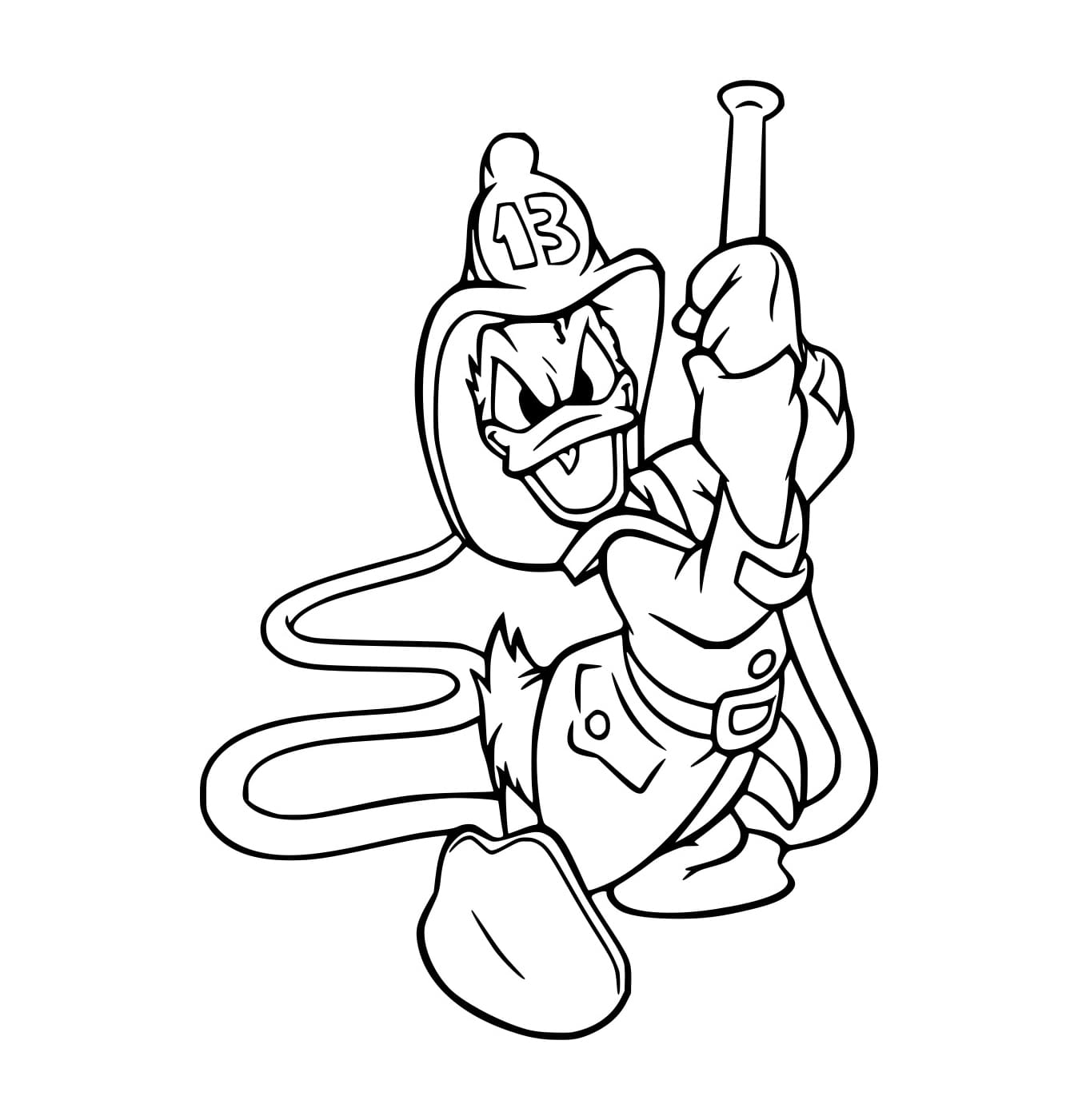 Desenho de Bombeiro Pato Donald para Colorir