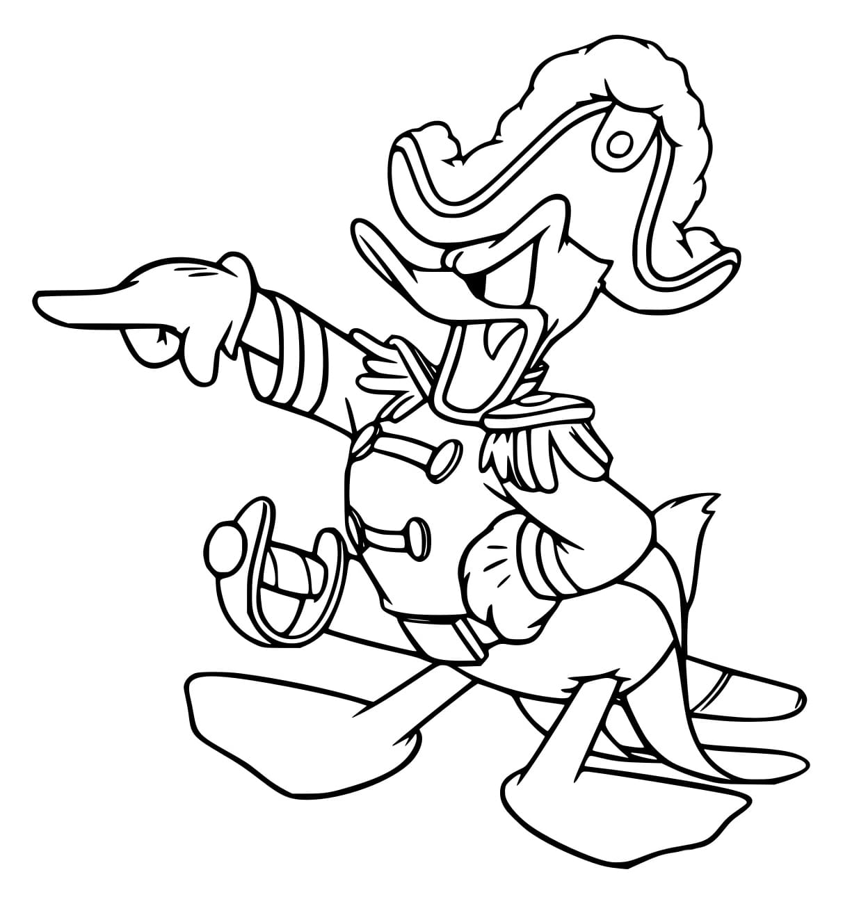 Desenho de Donald com uma Espada para Colorir
