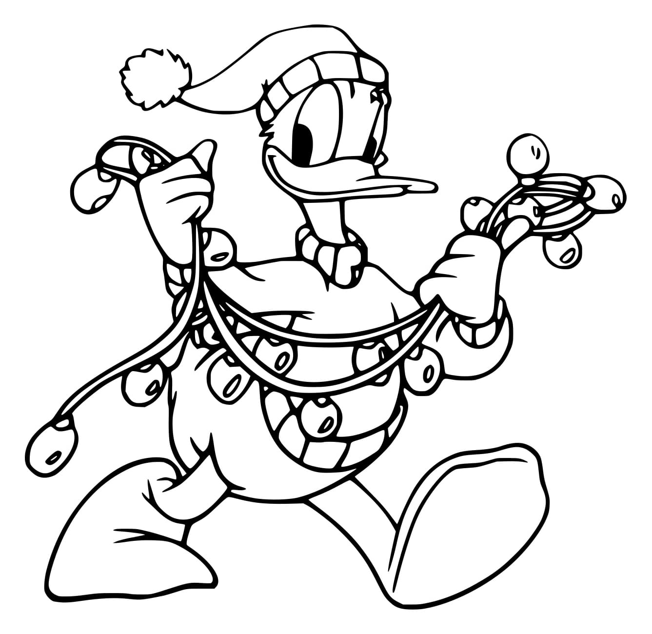 Desenho de Donald Segurá Enfeites de Natal para Colorir