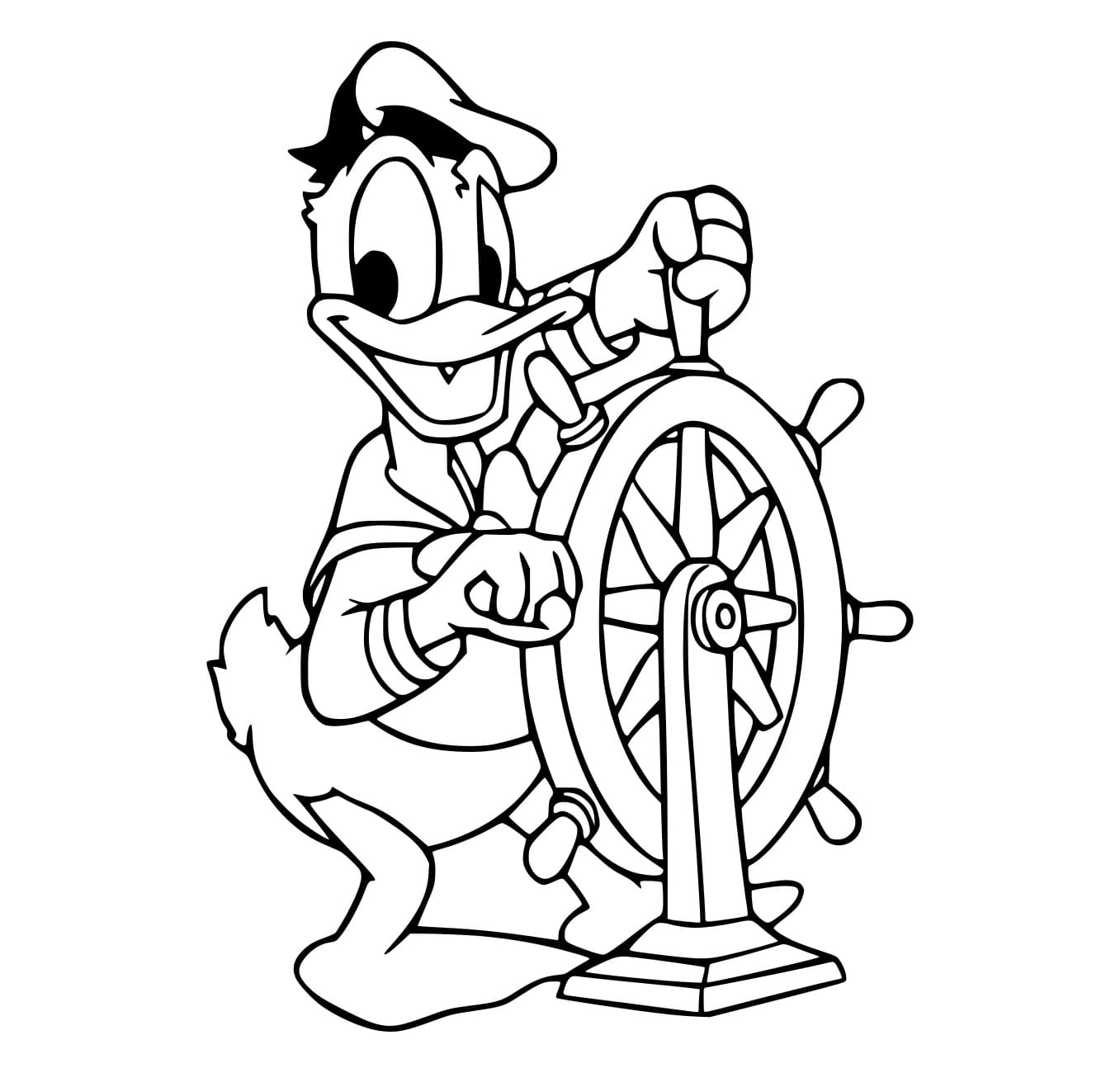 Desenho de Capitão Pato Donald para Colorir