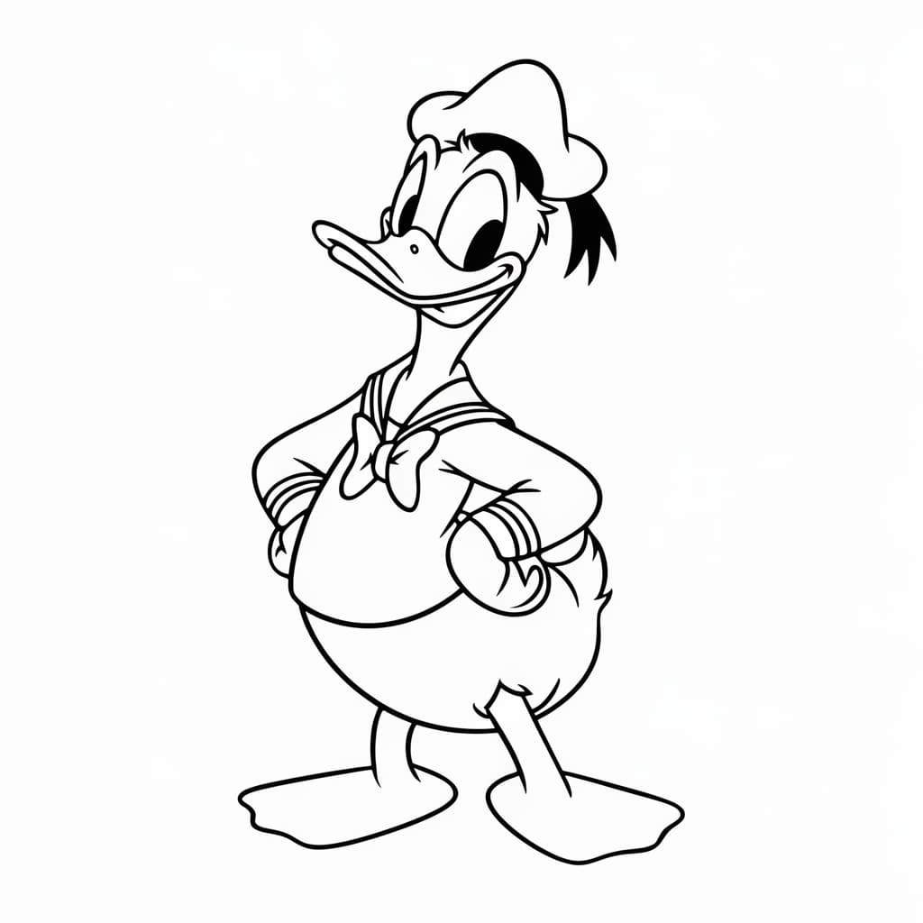 Desenho de Donald em Pé para Colorir