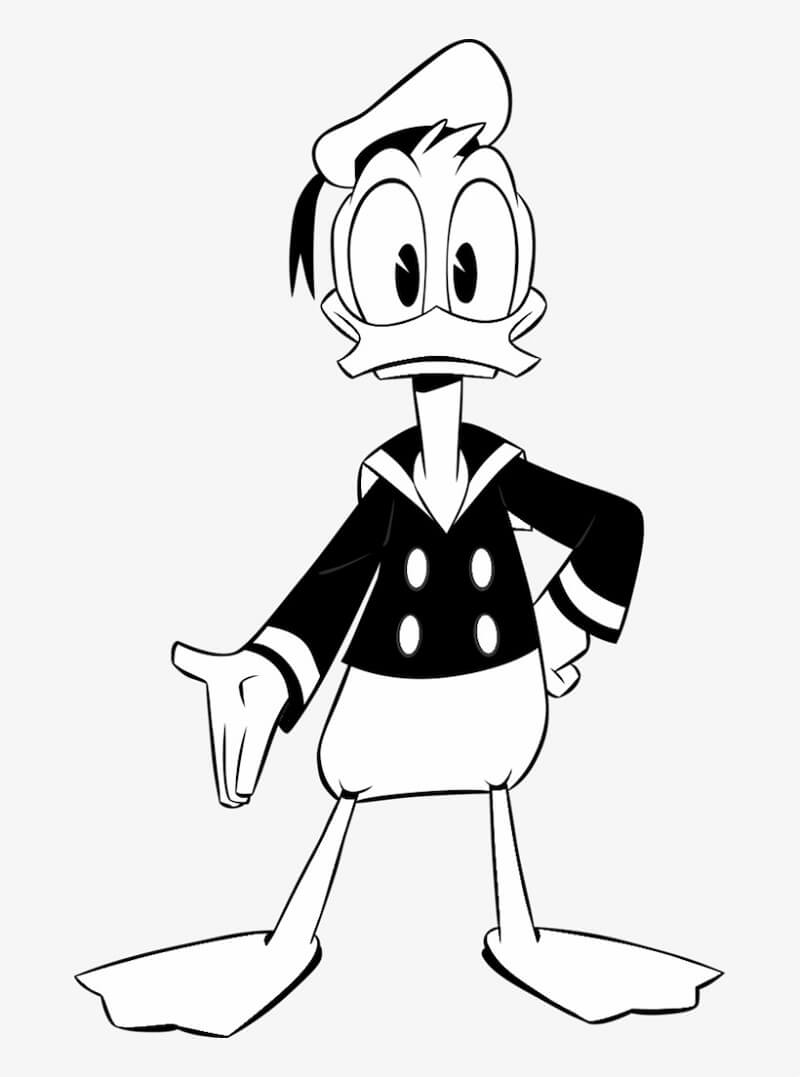 Desenho de Pato Donald com Roupa de Marinheiro para Colorir