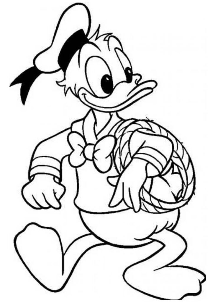 Desenho Donald Segurando Corda para Colorir