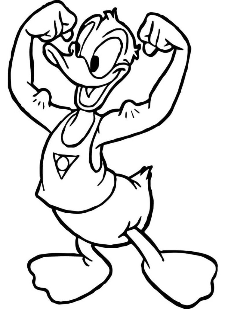 Desenho Pato Donald Forte para Colorir