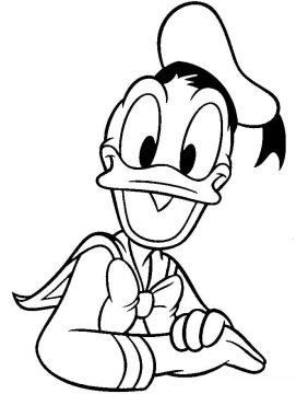 Desenho Pato Donald Sorrindo para Colorir