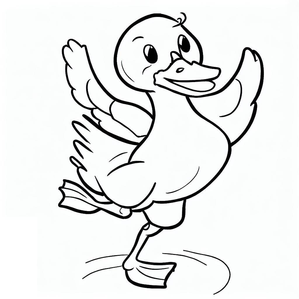 Desenho de Pato Dancante para Colorir