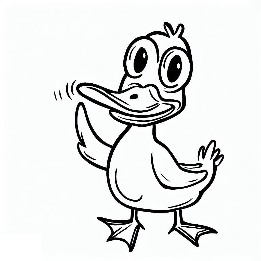 Desenho de Pato Engraçado para Colorir