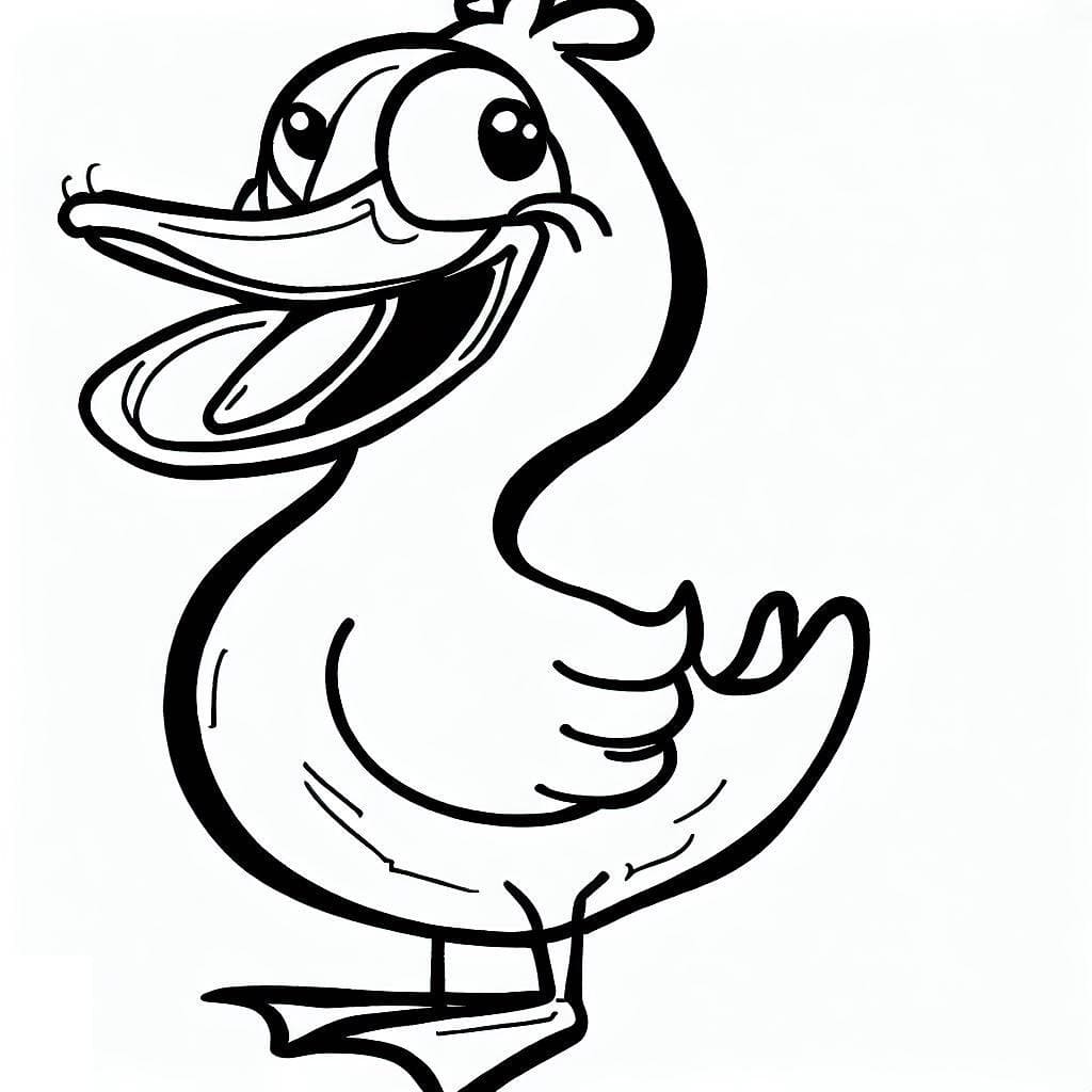 Desenho de um Pato Engraçado para Colorir