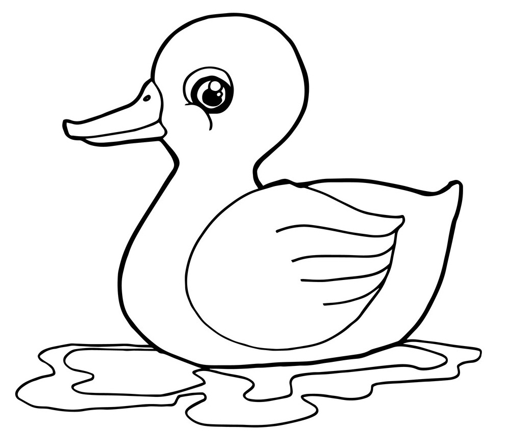Desenho Pato Kawaii para Colorir