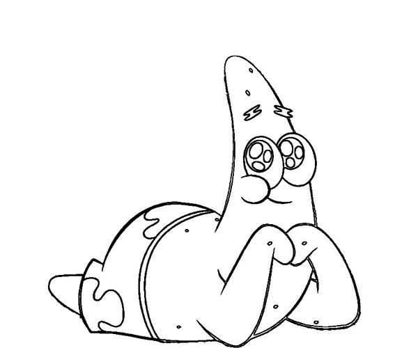 Desenho Adorável Patrick Estrelá para Colorir
