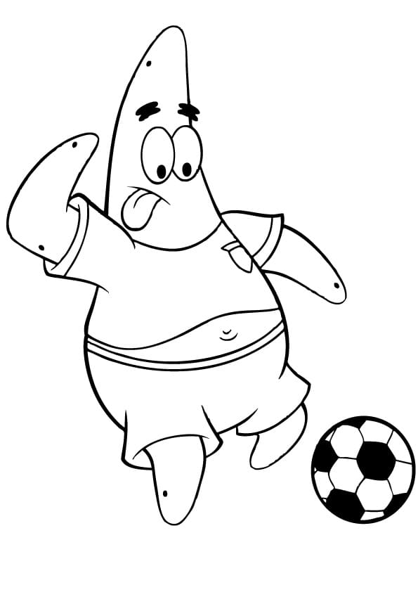 Desenho de Patrick Estrelá Kawaii para Colorir