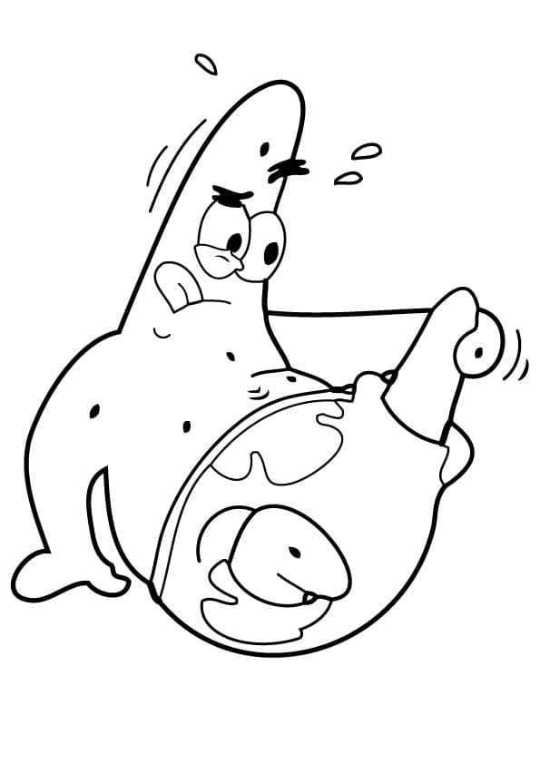 Desenho de Patrick Estrelá para Colorir Tinta Guache