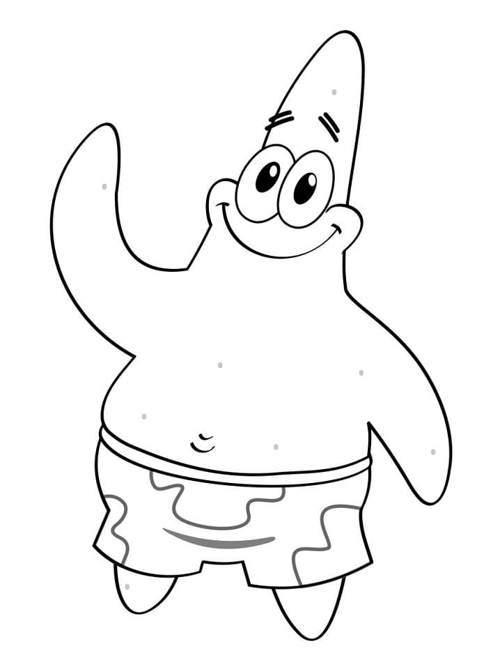 Desenho Patrick Estrelá Bonito para Colorir