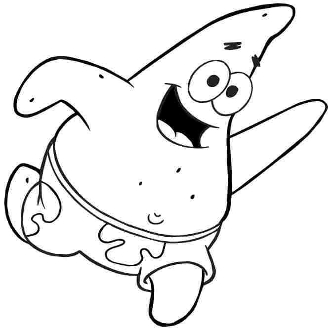 Desenho Patrick Estrelá Correndo para Colorir
