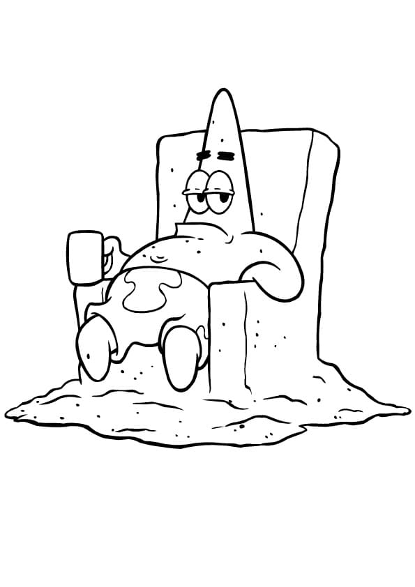 Desenho Patrick Estrelá e Chato para Colorir