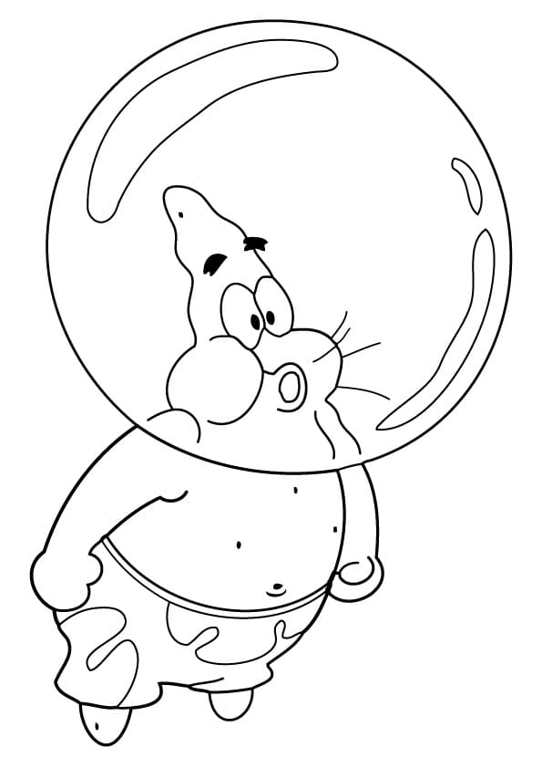 Desenho Patrick Estrelá Engraçado para Colorir