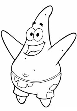 Desenho Patrick Estrela Feliz para Colorir