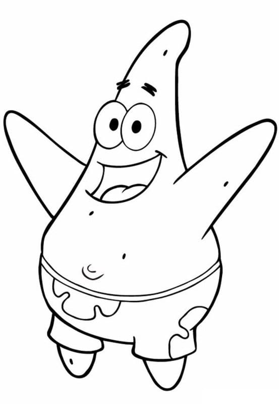 Desenho Patrick Estrelá Feliz para Colorir