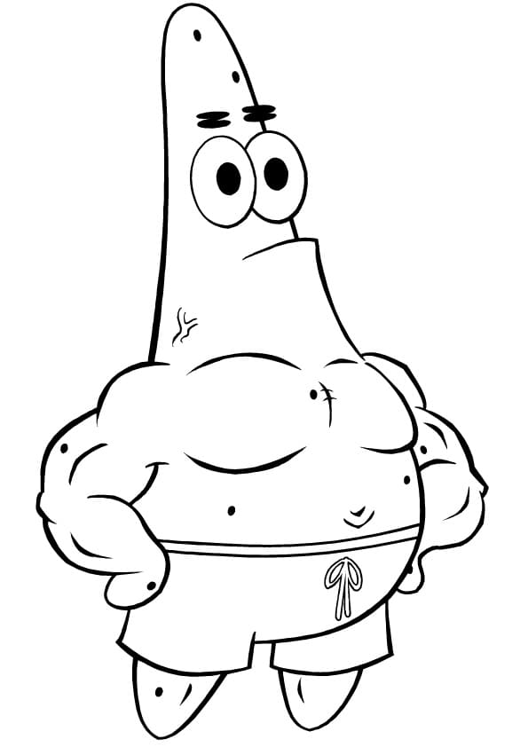 Desenho Patrick Estrelá Forte para Colorir