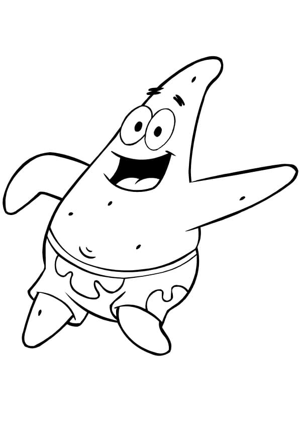 Desenho Patrick Estrelá Sorrindo para Colorir