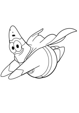 Desenho Patrick Estrela Voando para Colorir