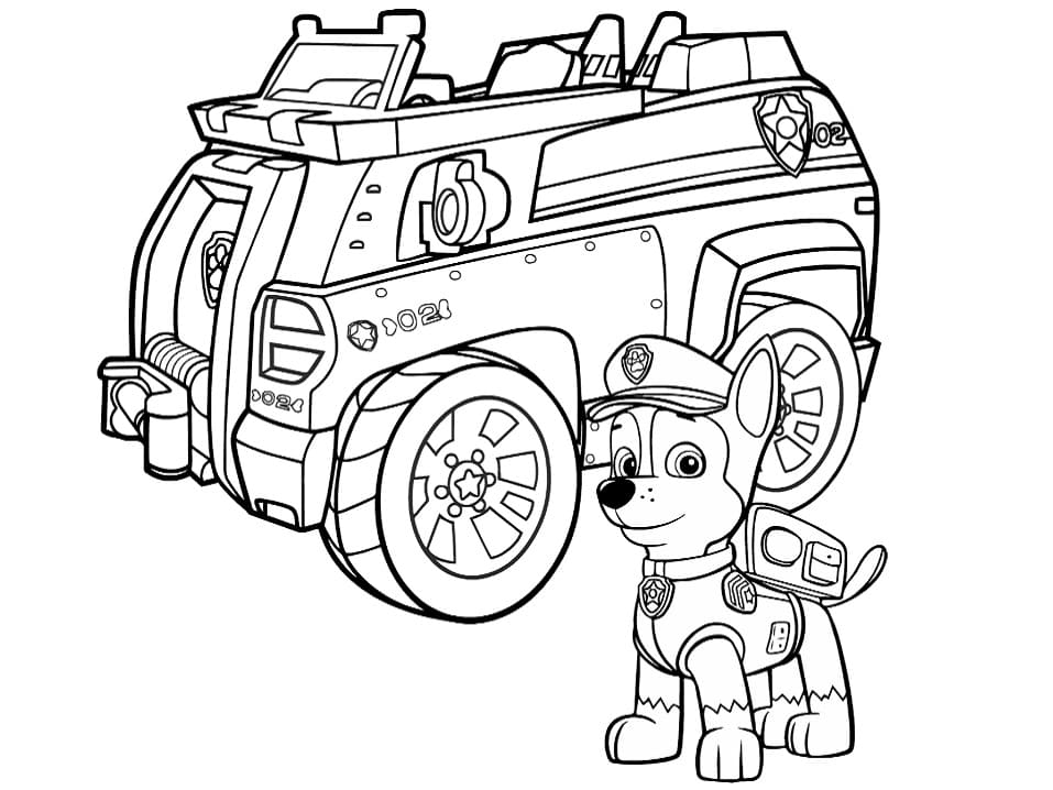 Desenho Chase de Patrulhá Canina para Colorir
