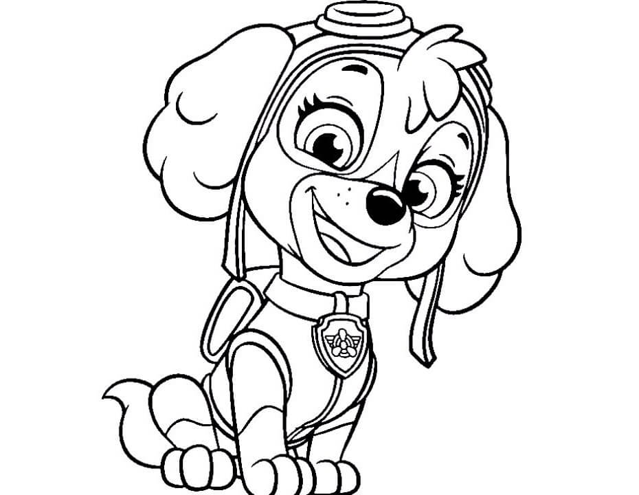 Desenho da Patrulhá Canina Skye para Colorir Gratuitamente