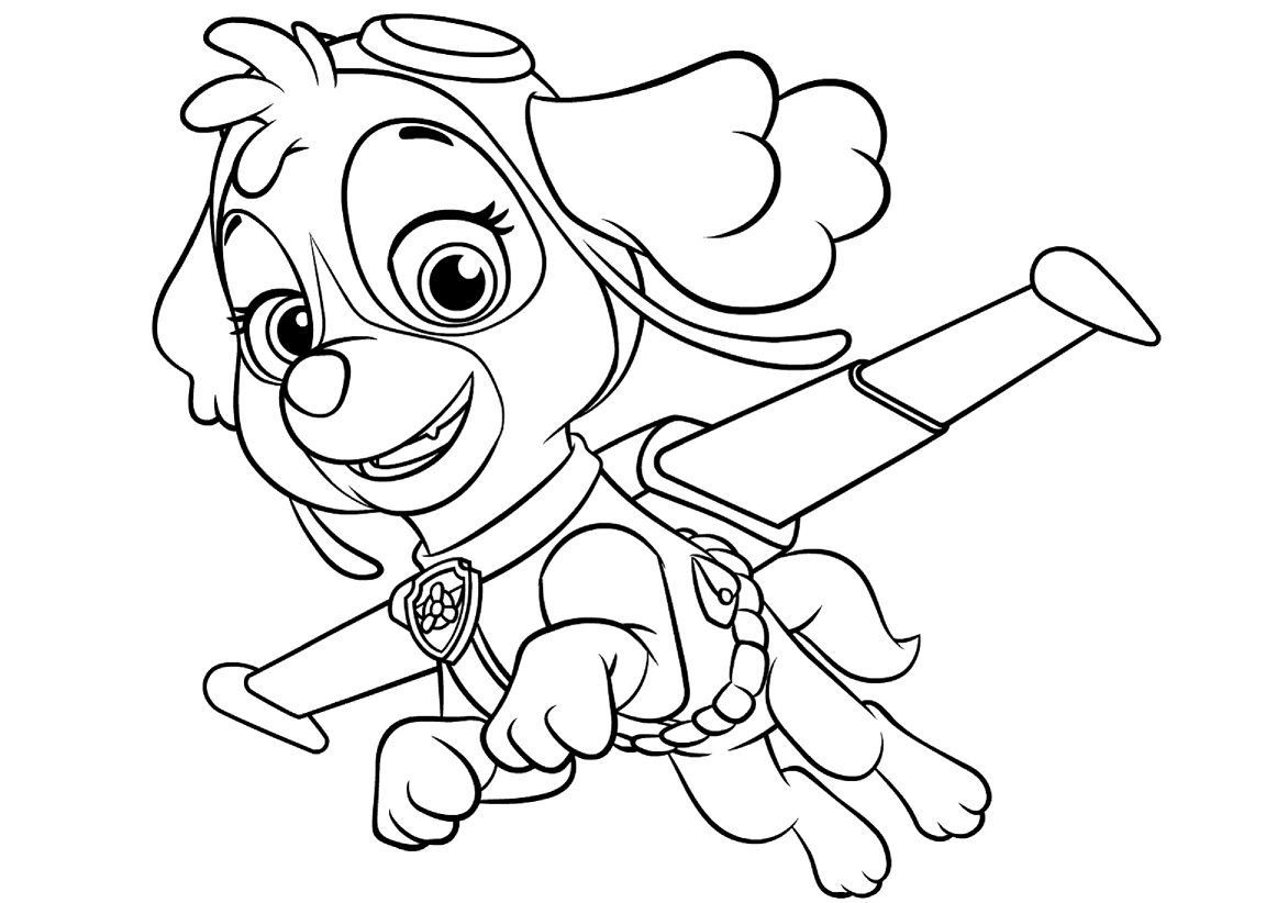 Desenho da Skye Voando Patrulha Canina para Imprimir
