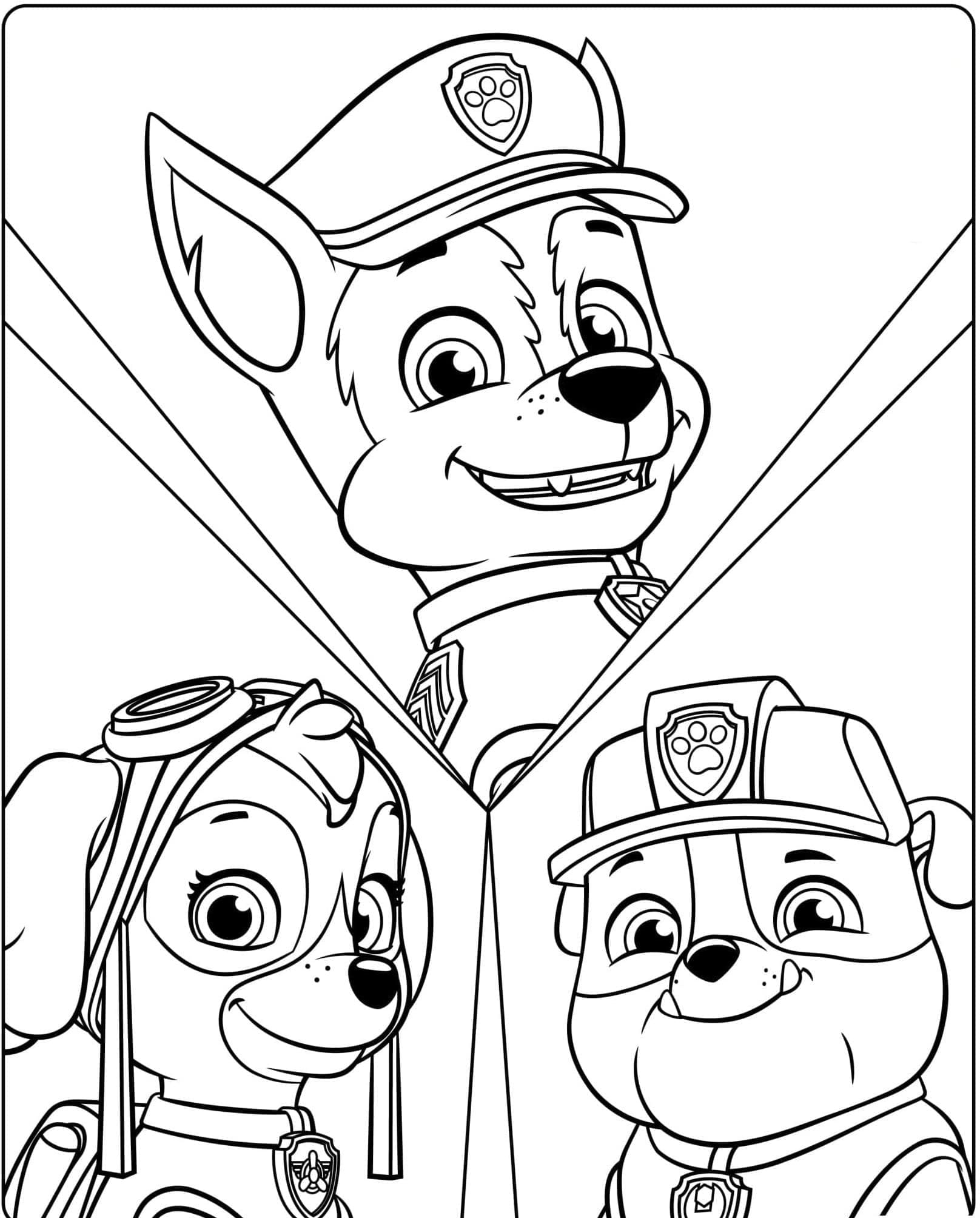 Desenho de Adorável Patrulhá Canina para Colorir