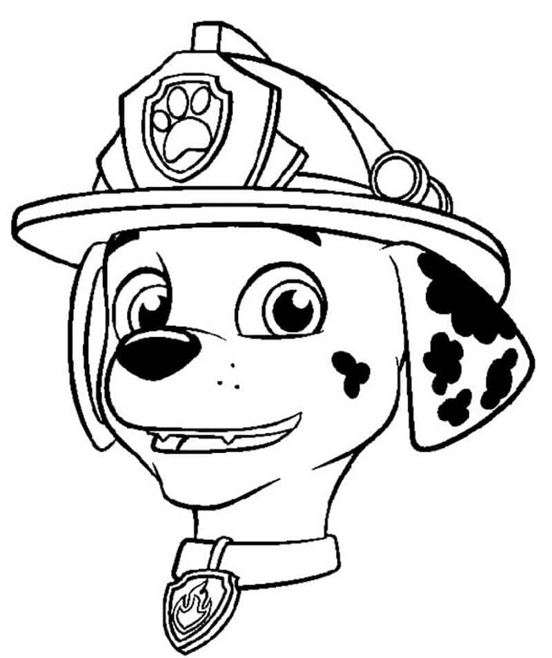 Desenho de Cara de Marshall para Colorir