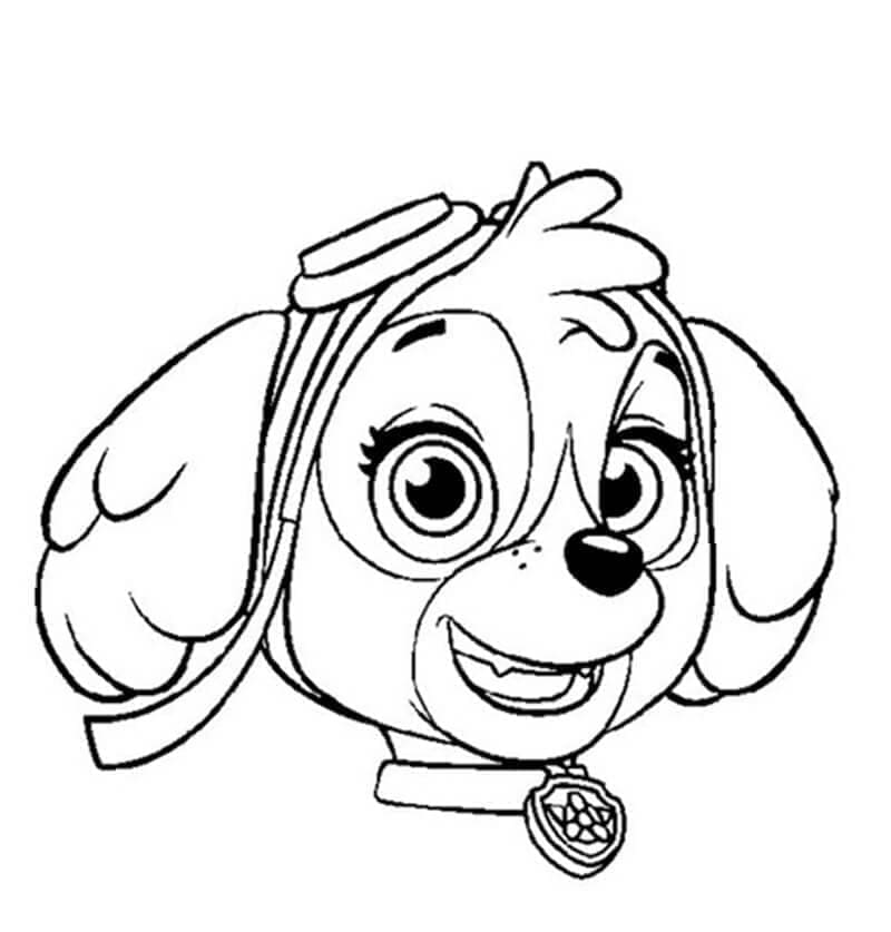 Desenho de Cara de Skye para Colorir