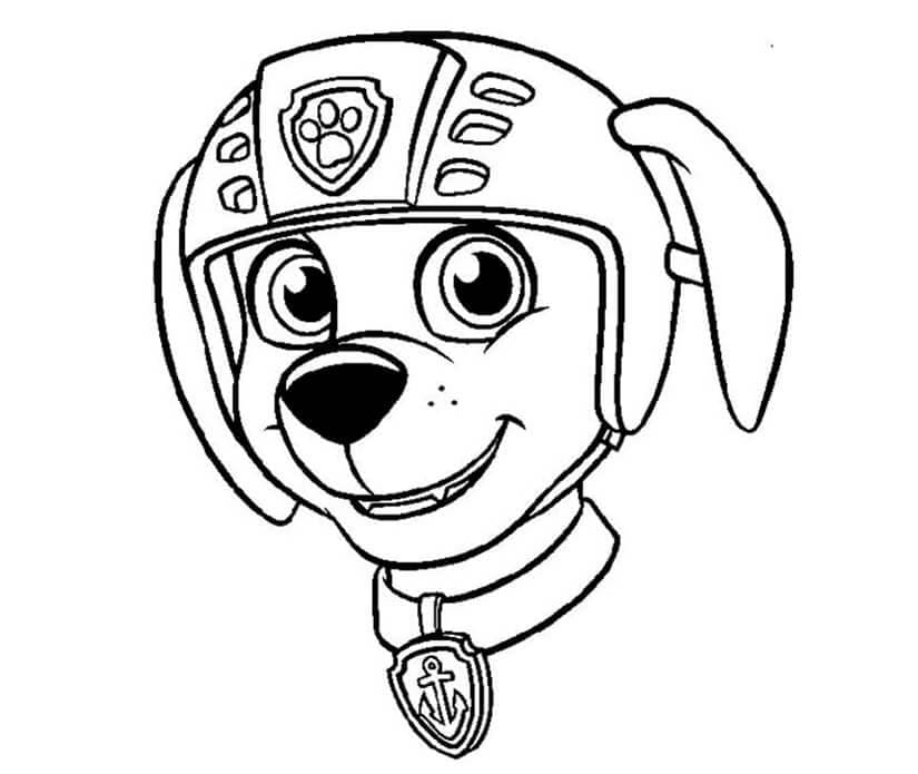 Desenho de Cara de Zuma Patrulhá Canina para Colorir