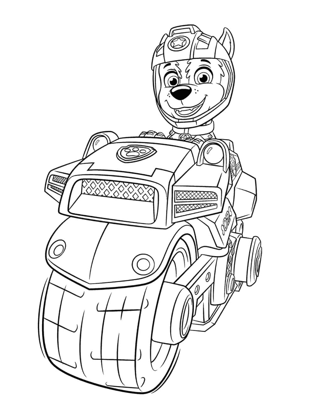 Desenho de Chase na Motocicleta para Colorir