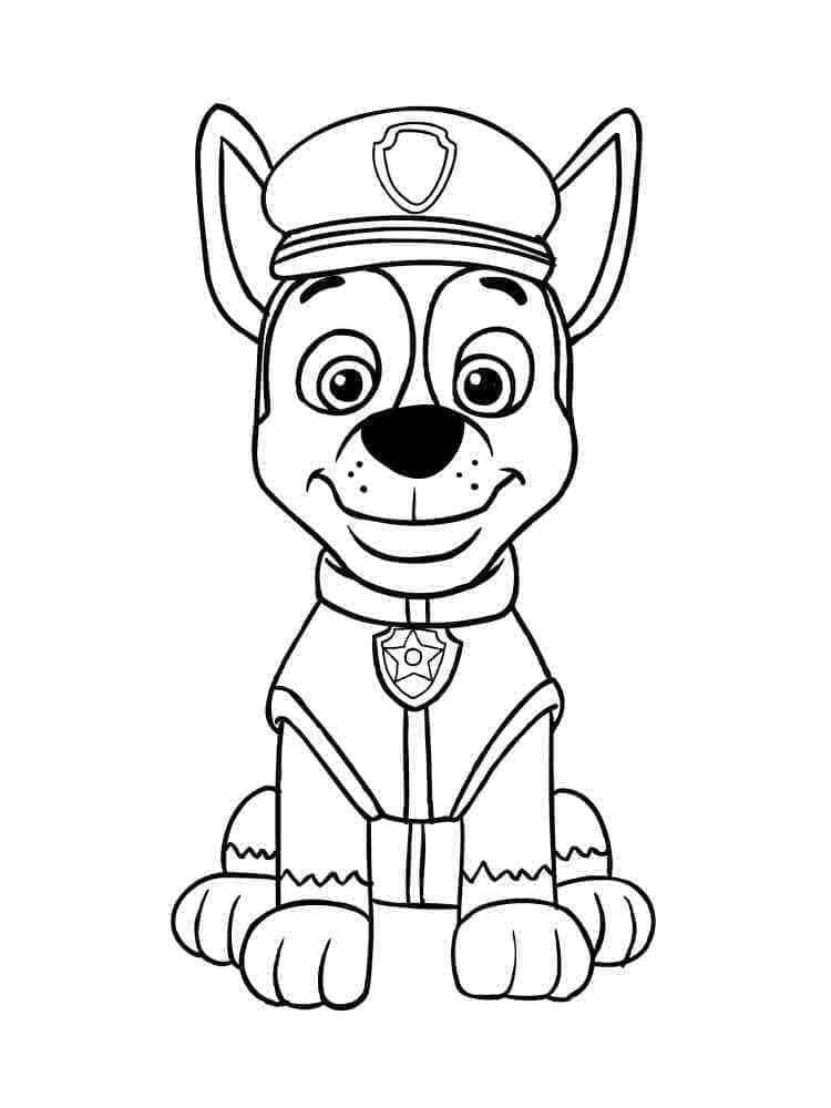 Desenho de Chase Patrulhá Canina Amigável para Colorir