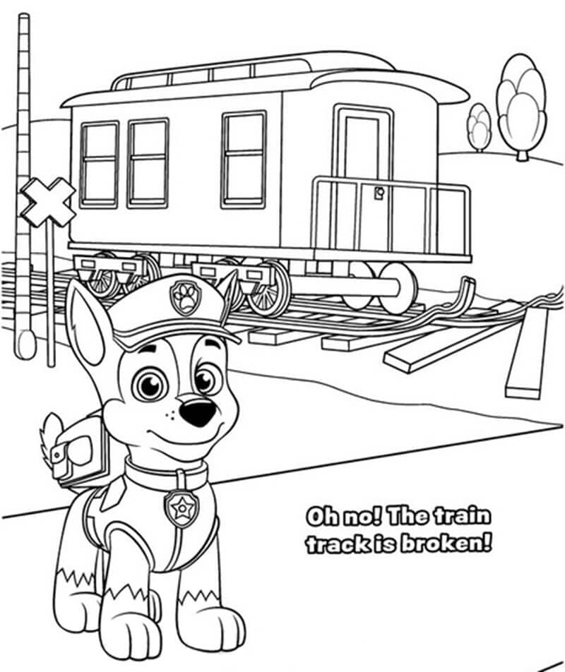 Desenho de Chase Patrulhá Canina para Crianças para Colorir