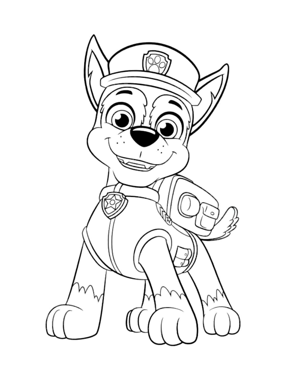 Desenho de Imagem de Chase Patrulhá Canina para Colorir